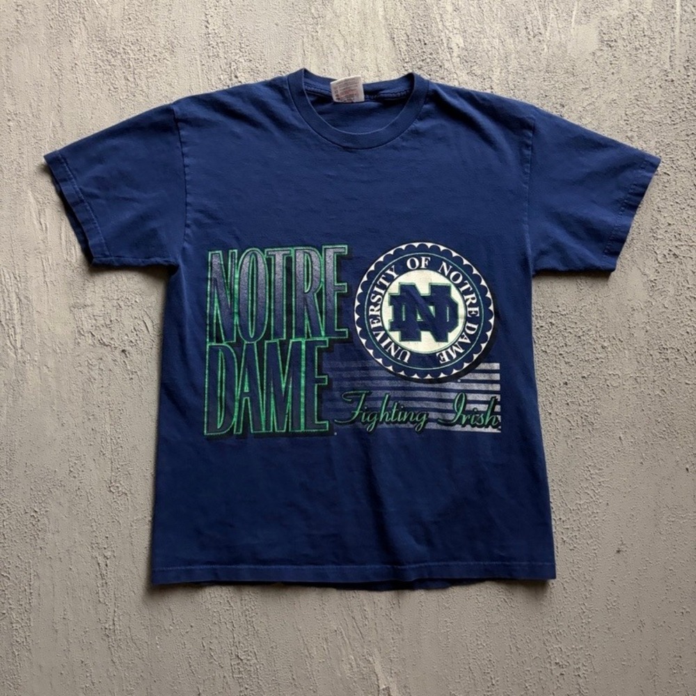 Vintage Notre Dame Fighting Irish Shirt Medium Blue 1990s